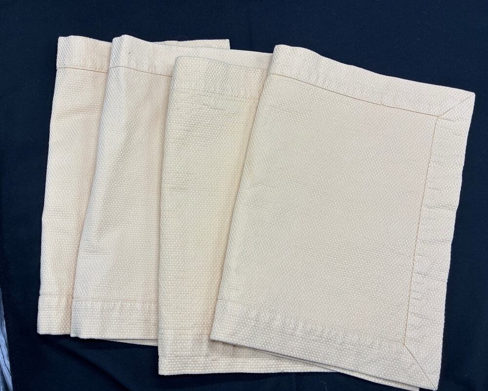 Pier 1 Imports Set of 4 Tan Woven Cotton Placemats Textured Farmhouse Linens